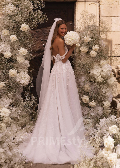 Luxusné čipkované svadobné šaty FA003