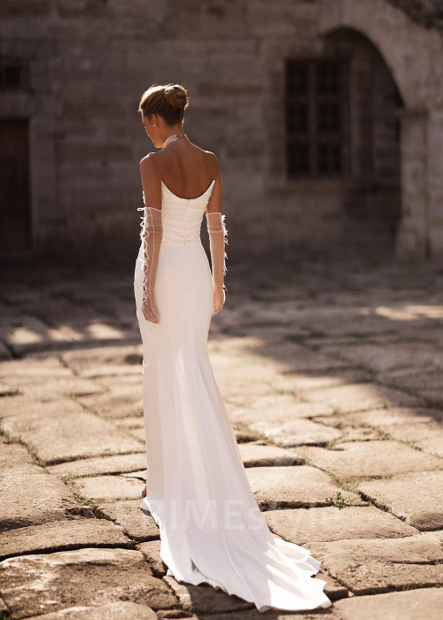 Elegantné hladké svadobné šaty FA004