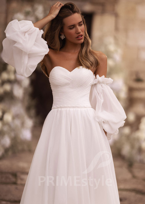 Jednoduché romantické svadobné šaty FA005