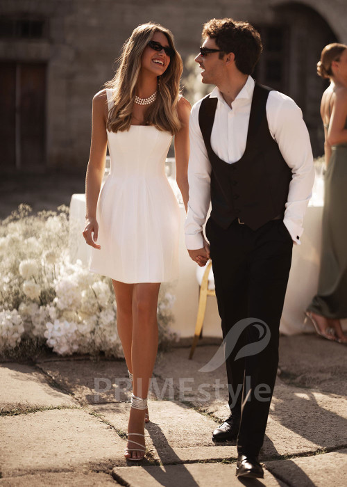 Elegantné krátke svadobné šaty FA008