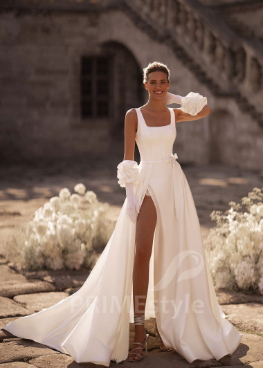 Luxusné hladké svadobné šaty FA012 - primestyle.sk