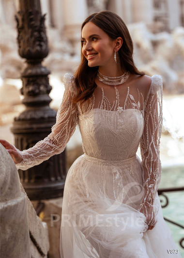 Elegantné úzke svadobné šaty RS873 - primestyle.sk