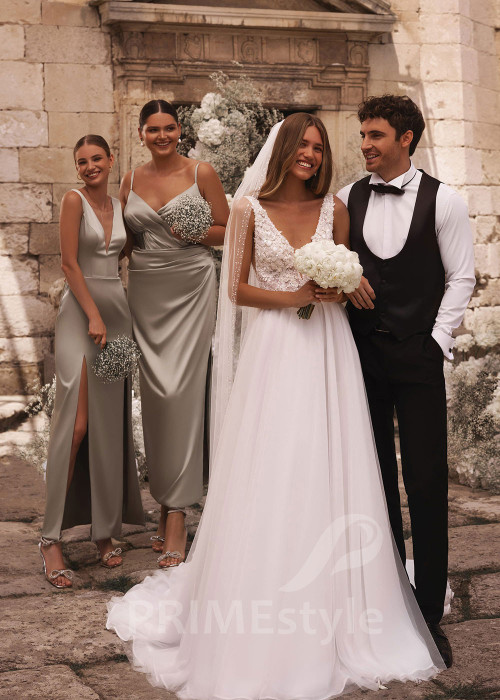 Luxusné čipkované svadobné šaty FA015