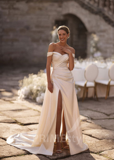 Luxusné trblietavé svadobné šaty FA016