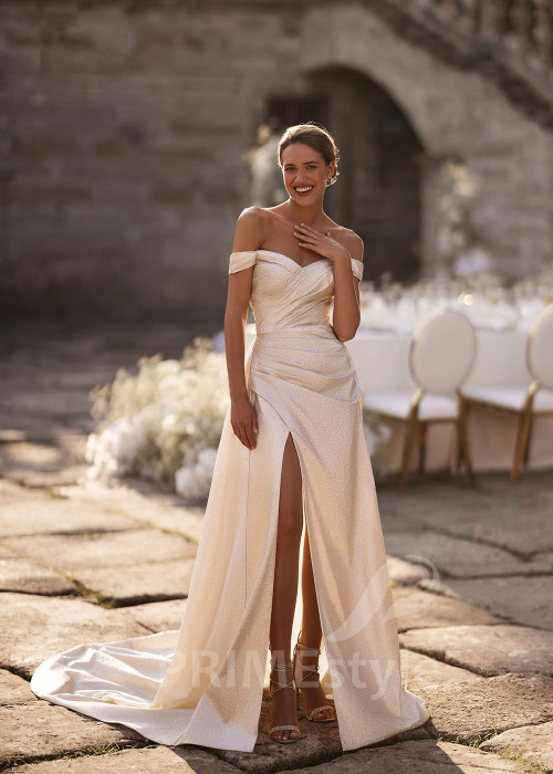 Luxusné trblietavé svadobné šaty FA016