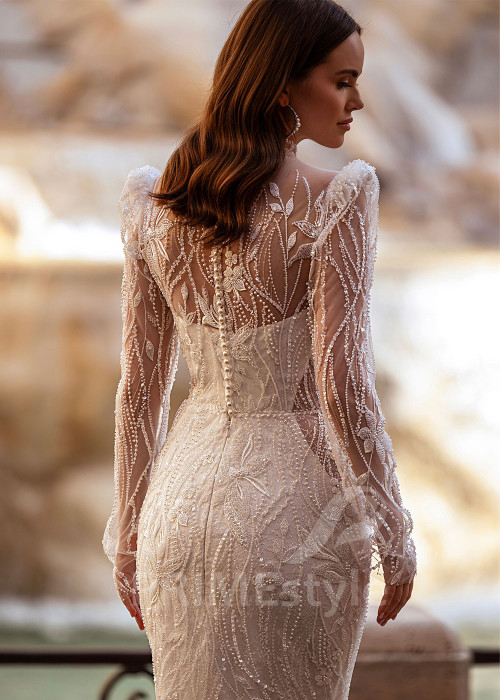 Elegantné úzke svadobné šaty RS873