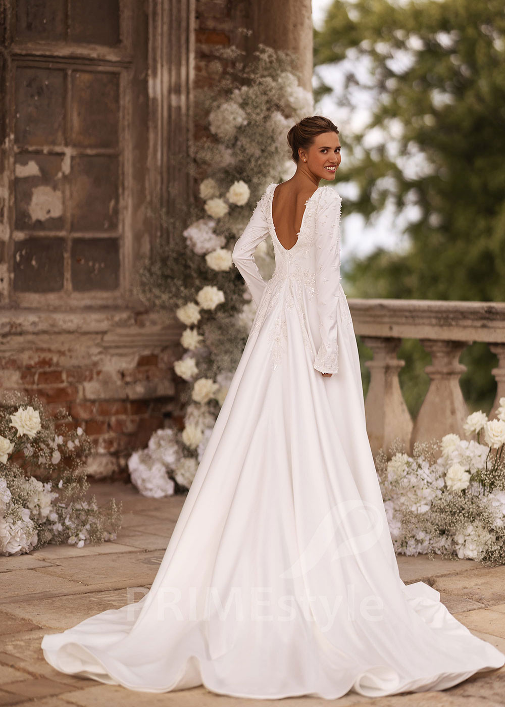 Luxusné saténove svadobné šaty FA024