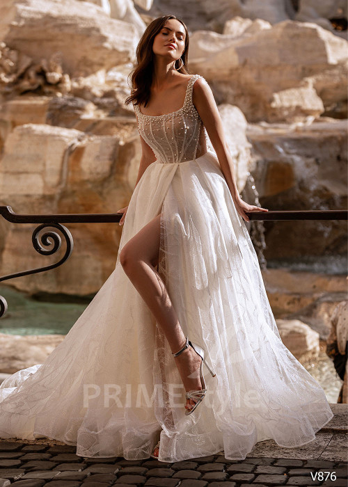 Jednoduché elegantné svadobné šaty RS876