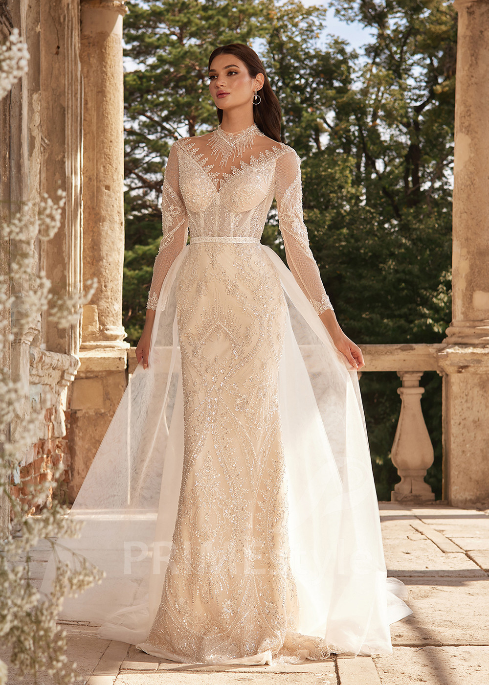 Luxusné trblietavé svadobné šaty RC2704