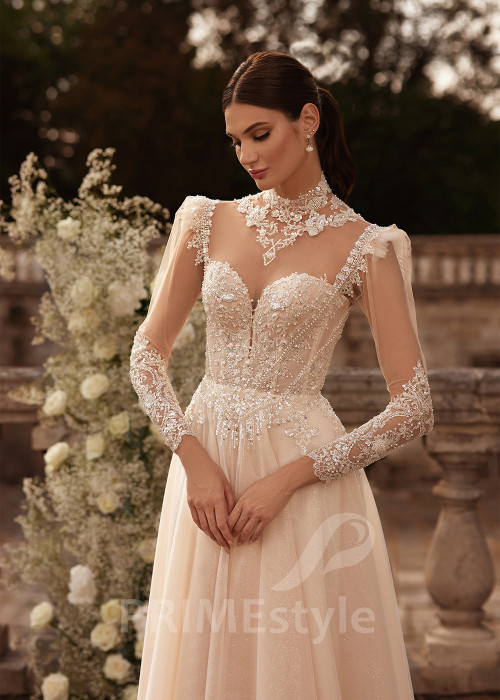 Elegantné čipkované svadobné šaty RC2706