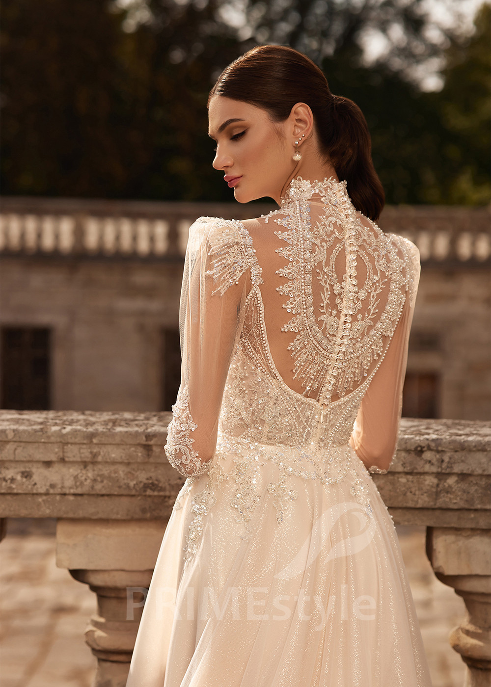 Elegantné čipkované svadobné šaty RC2706