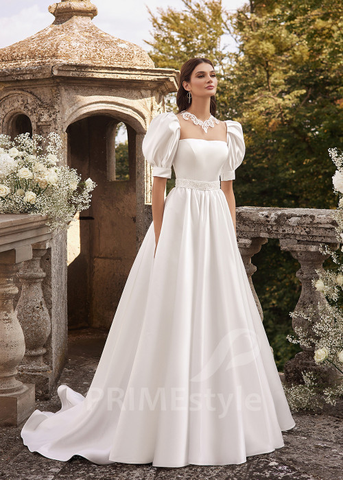 Jednoduché hladké svadobné šaty RC2708