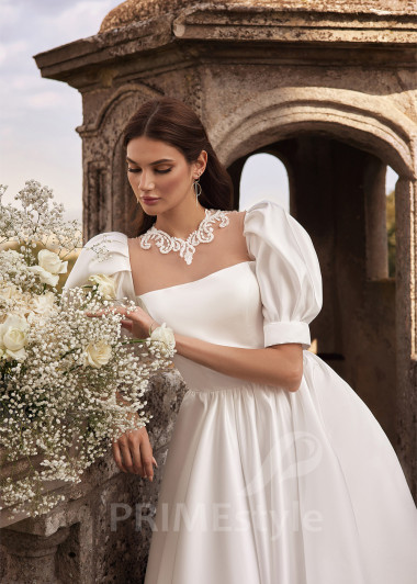 Jednoduché hladké svadobné šaty RC2708 - primestyle.sk