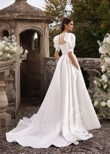 Jednoduché hladké svadobné šaty RC2708 - primestyle.sk