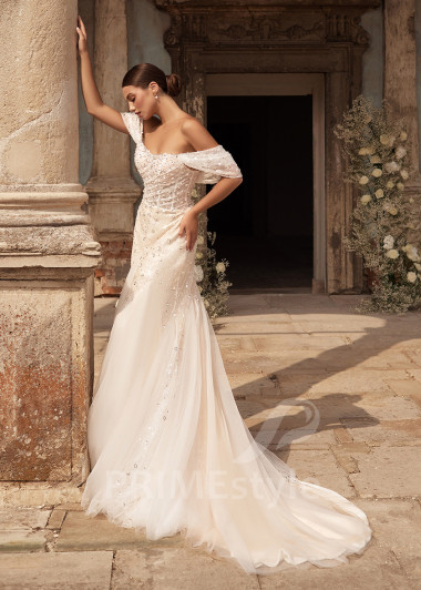 Úzke extravagantné svadobné šaty RC2709 - primestyle.sk