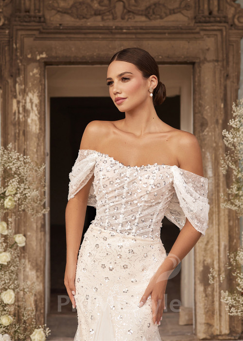 Úzke extravagantné svadobné šaty RC2709