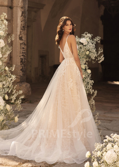 Luxusné svadobné šaty na ramienka RC2712 - primestyle.sk