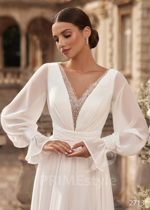 Jednoduché hladké svadobné šaty RC2713