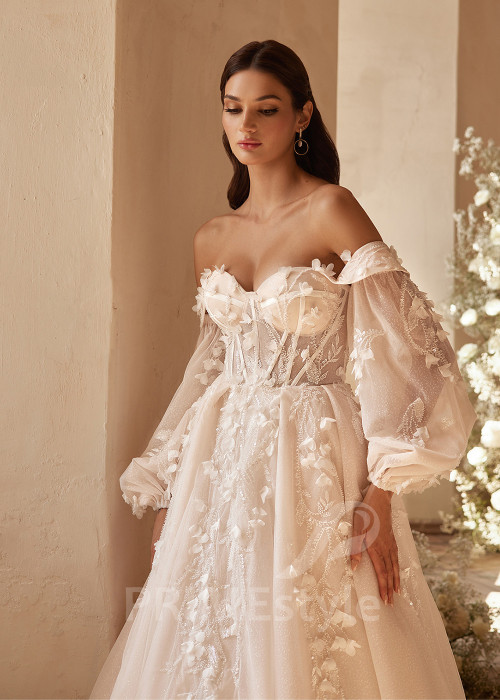 Luxusné romantické svadobné šaty RC2718