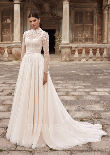 Elegantné trblietavé svadobné šaty RC2720