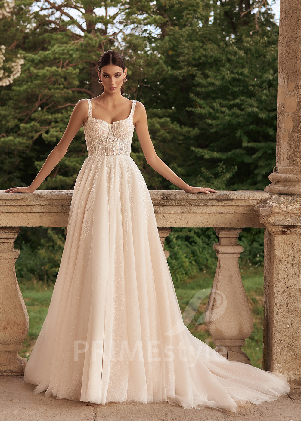 Elegantné trblietavé svadobné šaty RC2720