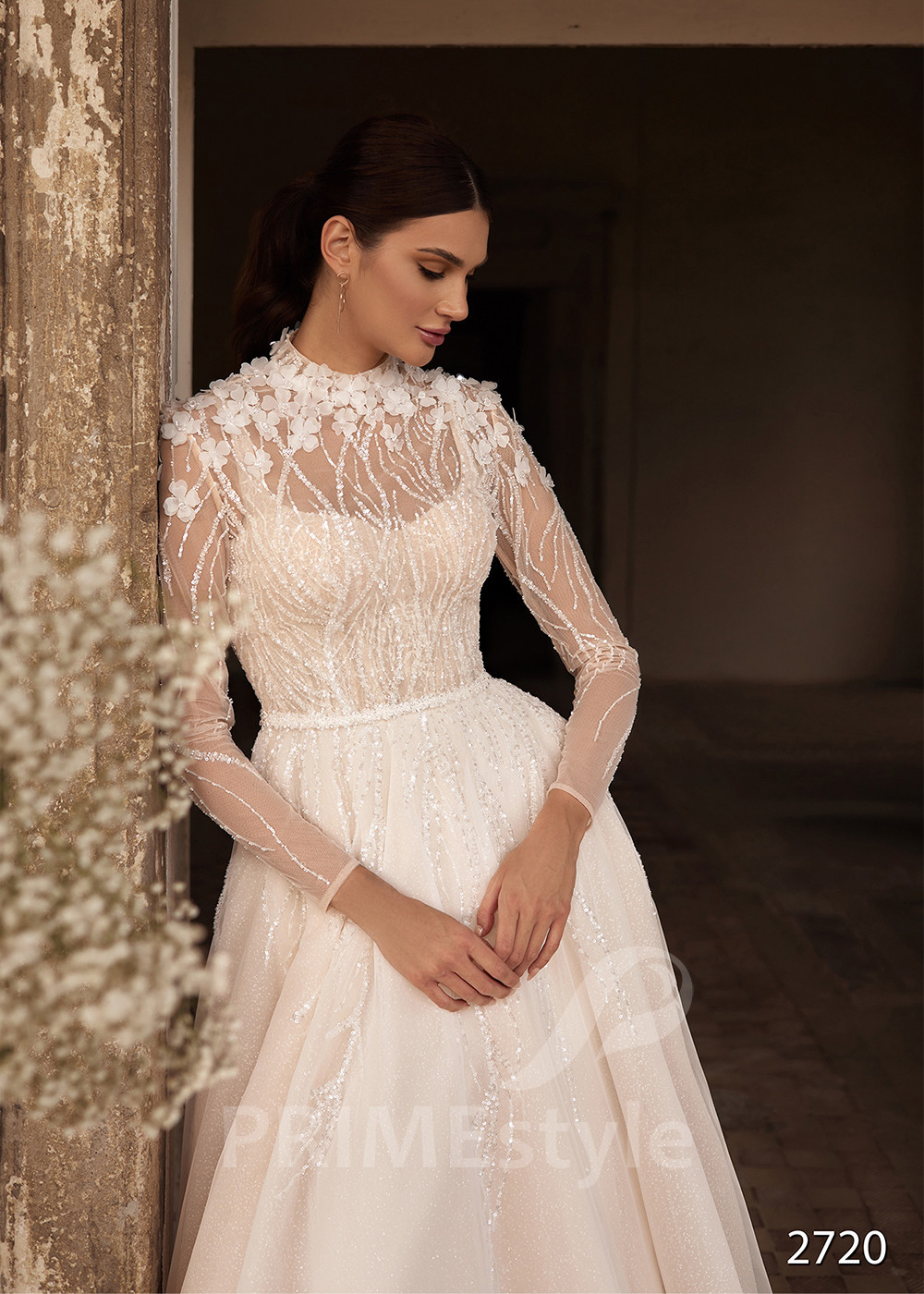 Elegantné trblietavé svadobné šaty RC2720