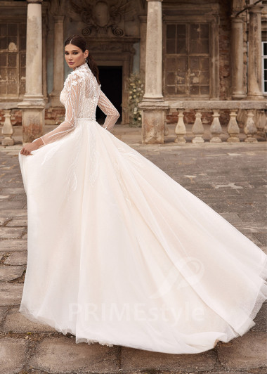 Elegantné trblietavé svadobné šaty RC2720 - primestyle.sk