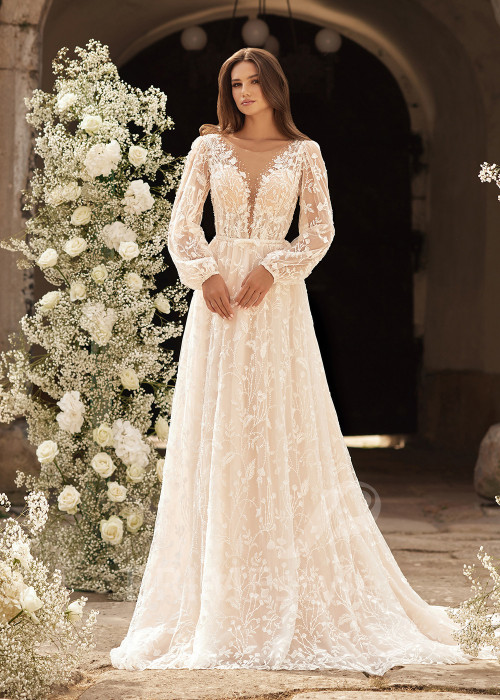 Luxusné čipkovane svadobné šaty RC2723