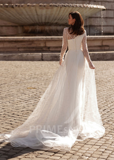 Elegantné asymetrické svadobné šaty RS878 - primestyle.sk