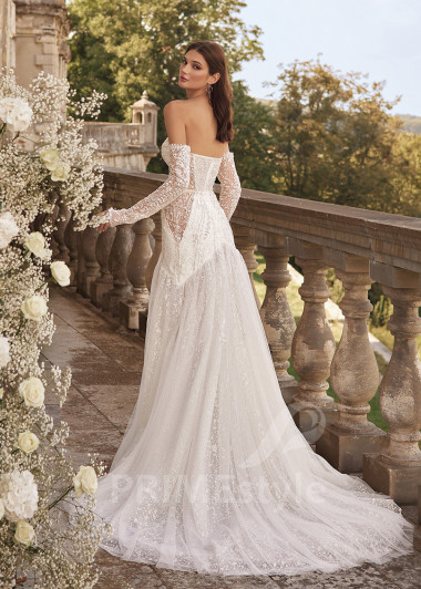 Extravagantné trblietavé svadobné šaty RC2727 - primestyle.sk