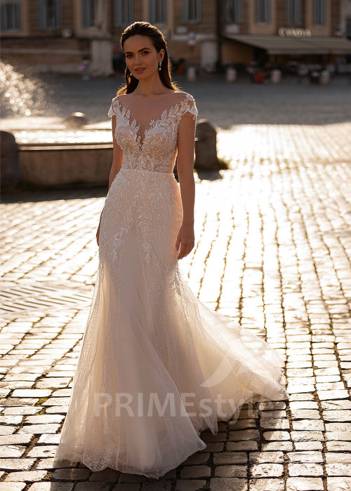 Elegantné úzke svadobné šaty RS879