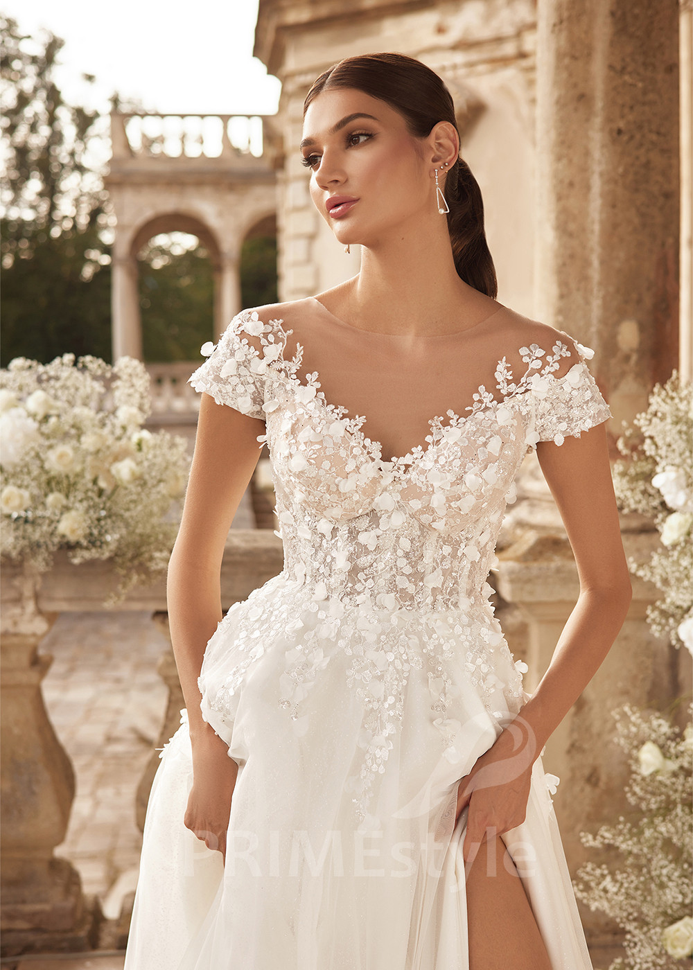 Extravagantné romantické svadobné šaty RC2730