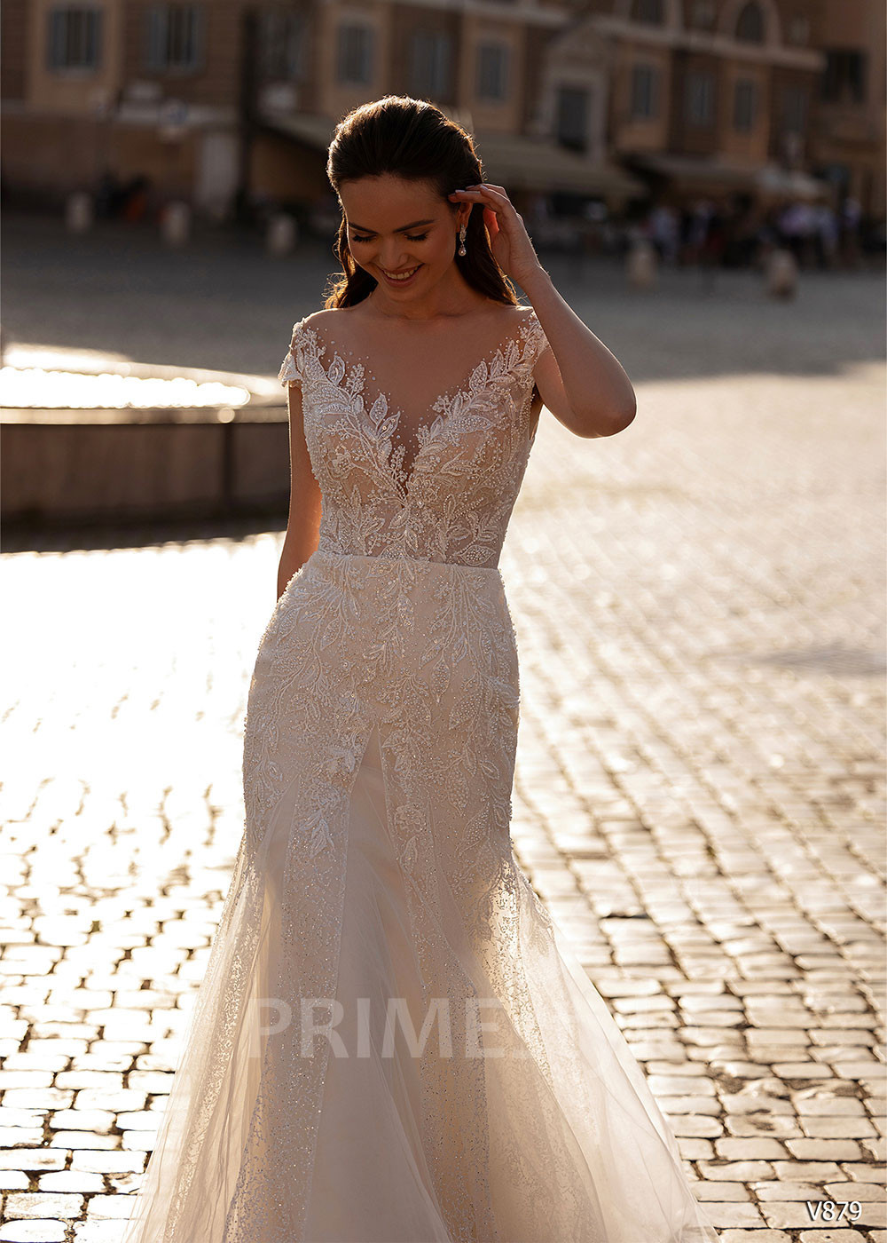 Elegantné úzke svadobné šaty RS879