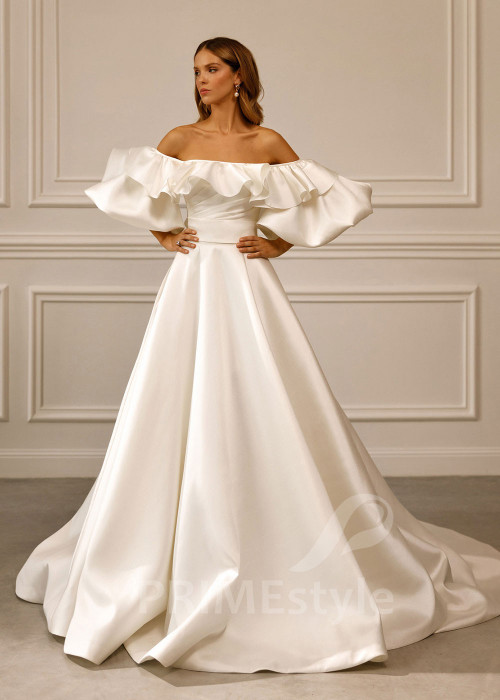 Hladké minimalistické svadobné šaty Camila