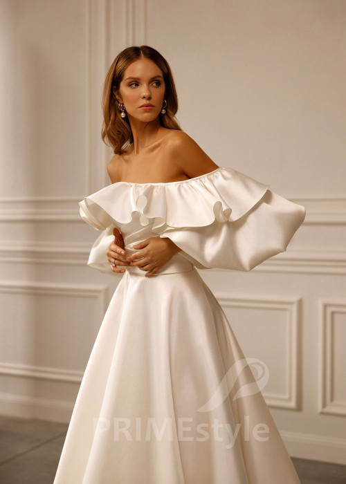 Hladké minimalistické svadobné šaty Camila