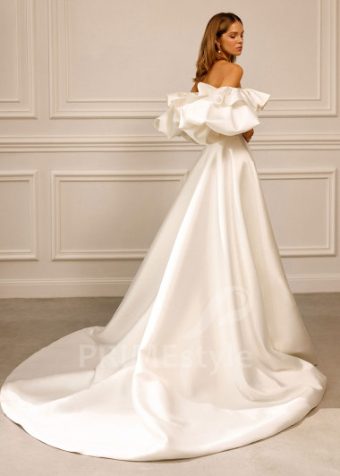 Hladké minimalistické svadobné šaty Camila - primestyle.sk