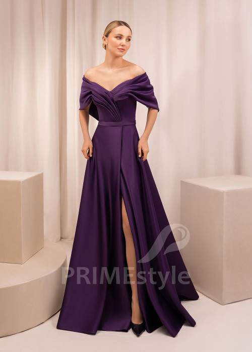 Elegantné spoločenské šaty s výstrihom a riasením Lenora