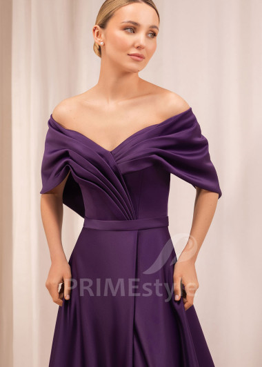 Elegantné spoločenské šaty s výstrihom a riasením Lenora | PRIMESTYLE.SK