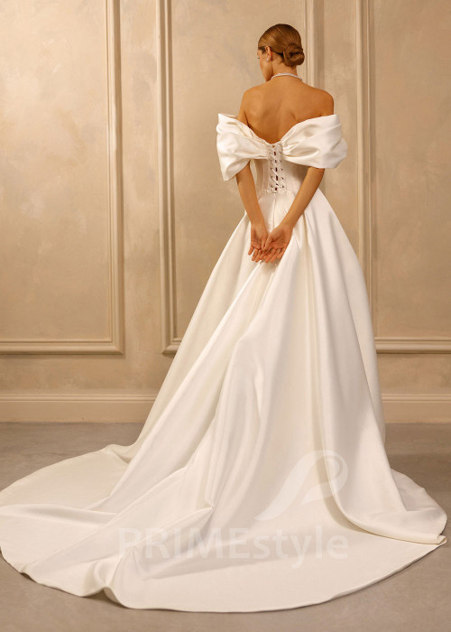 Luxusné saténove svadobné šaty Cindy