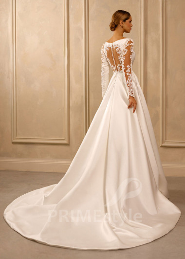 Elegantné hladké svadobné šaty Diana - primestyle.sk