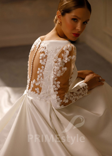 Elegantné hladké svadobné šaty Diana - primestyle.sk