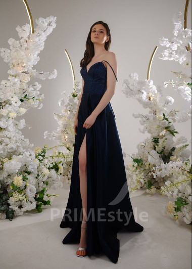 Jednoduché večerné šaty V2308