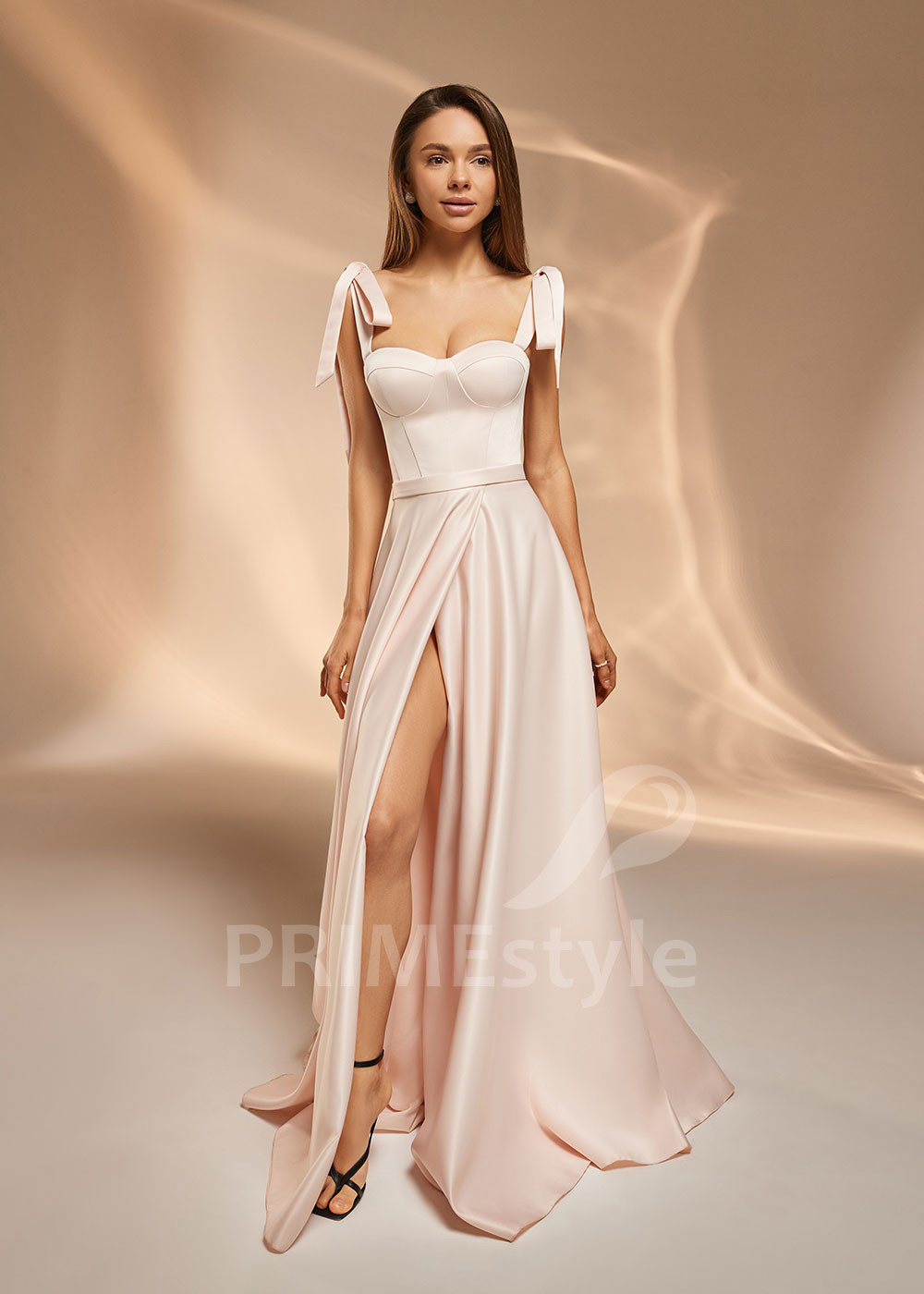 Saténové šaty na svadbu V0418