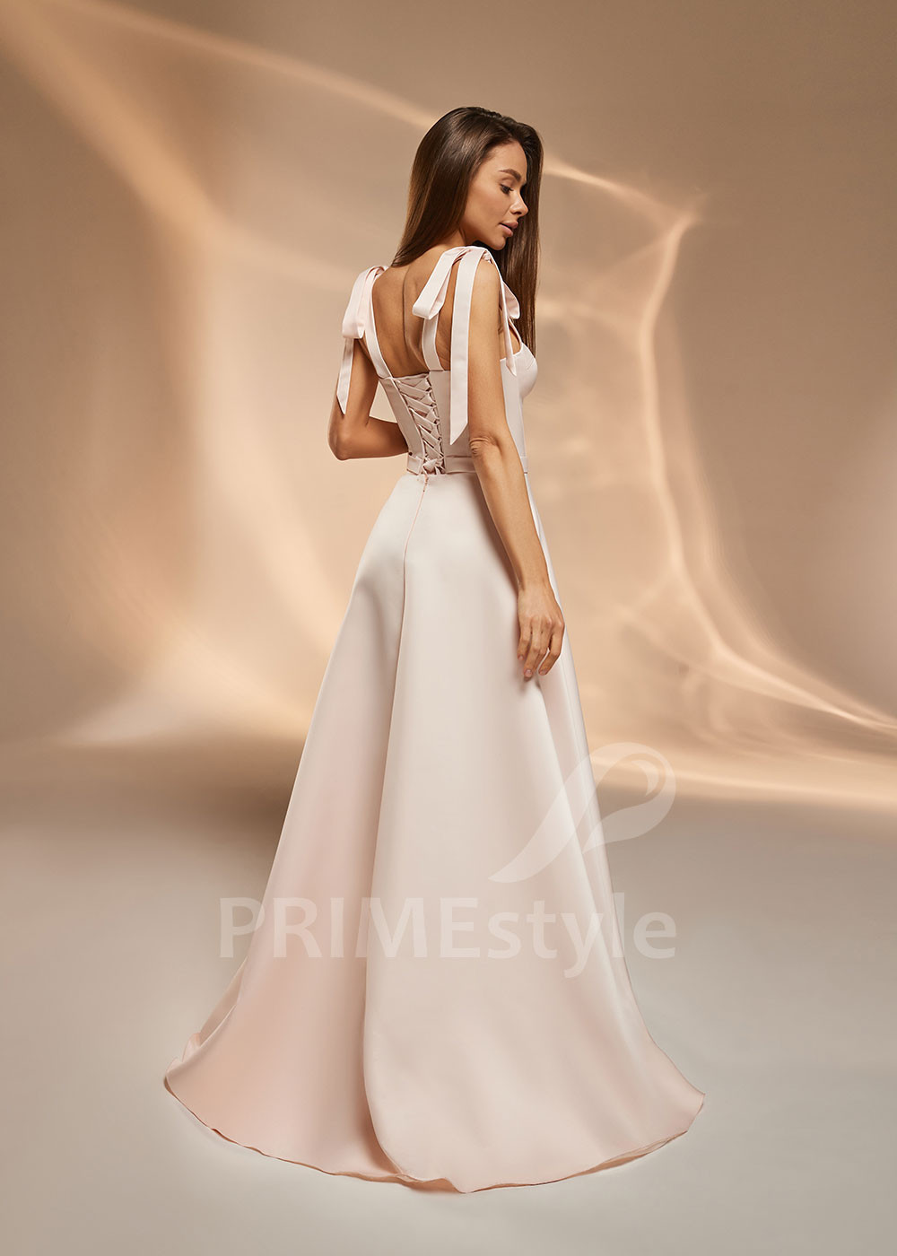 Saténové šaty na svadbu V0418