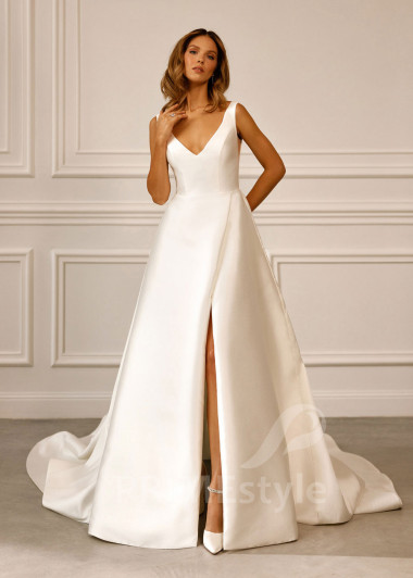 Jednoduché elegantné svadobné šaty Naomi