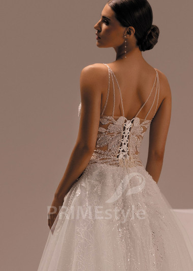 Tylové svadobné šaty s hlbokým výstrihom Daniella | PRIMESTYLE.SK