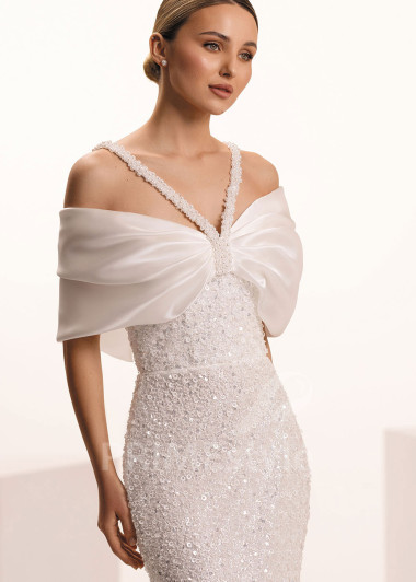 Trblietavé svadobné šaty so saténovou mašľou Delfina | PRIMESTYLE.SK