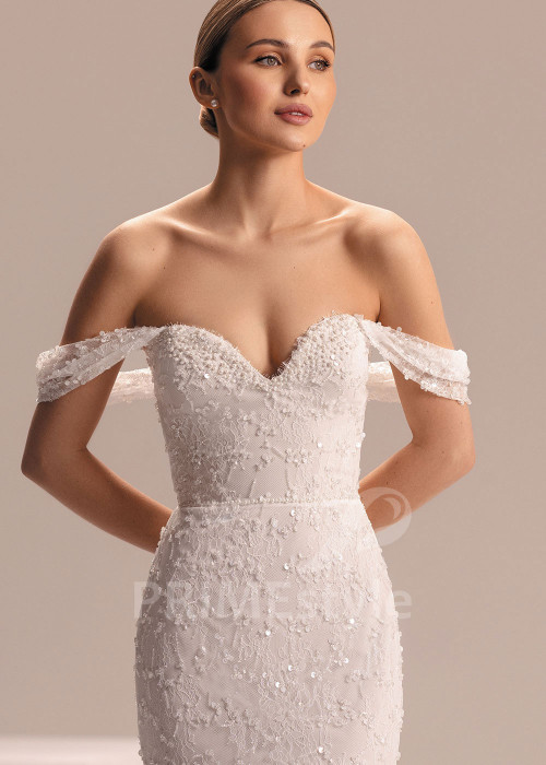 Čipkované svadobné šaty so saténovým korzetom Enrica