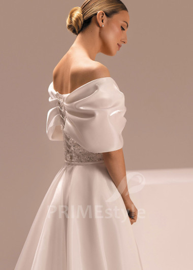 Hladké svadobné šaty so saténovou mašľou Filippa | PRIMESTYLE.SK