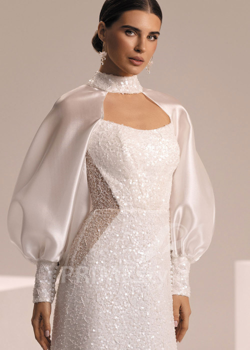Trblietavé svadobné šaty s balónovým rukávom Filomena